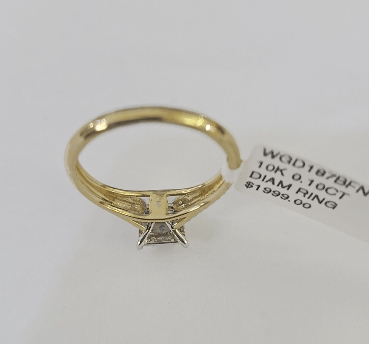 Real 10k Diamond Ladies Ring Yellow Gold Women Casual Genuine Wedding - GoldenlinQ